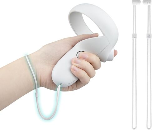 SOULWIT 1Pair Hand Straps for Meta Quest 2 Controllers, Upgraded Durable & Secure Replacement VR Wrist Straps, Easy DIY Installation - White in Saudi Arabia