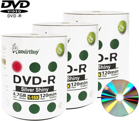 Smartbuy 300-disc 4.7gb/120min 16x DVD-R Shiny Silver Blank Data Recordable Media Disc in Saudi Arabia