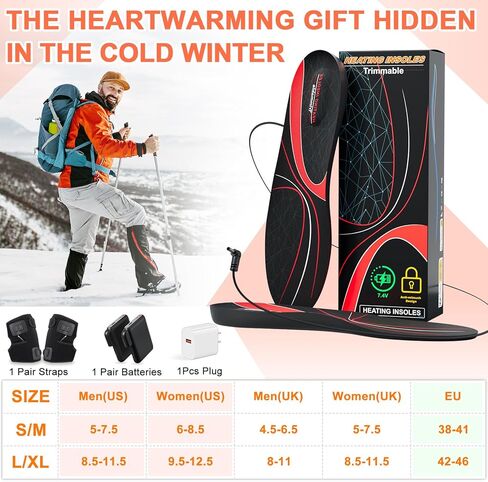 RTDEP Heated Insoles, 7.4V Rechargeable Foot Warmers, Heated Shoe with 3000mAh Battery Winter Heated Insoles for Men and Women, Skiing, Hunting, Hiking, Camping Outdoor Sports in Saudi Arabia