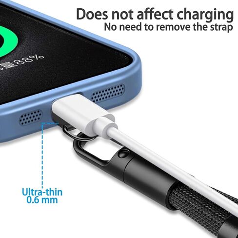 2 حزمة من حبل الهاتف - 2 حزام معصم لليد، 2 شريط حبل، حبال رقعة متعددة الوظائف للهاتف الخلوي العالمي مضادة للسرقة، حزام يد للهاتف الخلوي (أسود + رمادي) in Kuwait