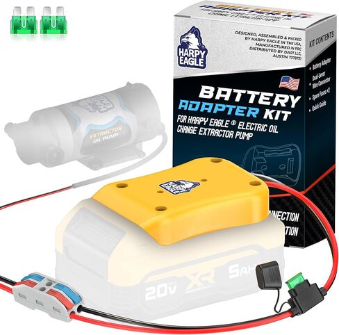 Harpy Eagle Battery Adapter for Red M18 18V Batteries – Compatible Oil Extractor Pump – Includes 30A Fuse, WAGO Connectors & 12AWG Wires – Battery & Pump Not Included in Saudi Arabia