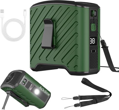 مشبك مروحة خصر محمول، مروحة شخصية بقدرة 10000 مللي أمبير قابلة لإعادة الشحن ويمكن ارتداؤها بدون استخدام اليد، مبرد يمكن ارتداؤه للسفر والعمل في الهواء الطلق والمكتب في الهواء الطلق والسفر والتخييم في الهواء الطلق (أخضر) in Kuwait