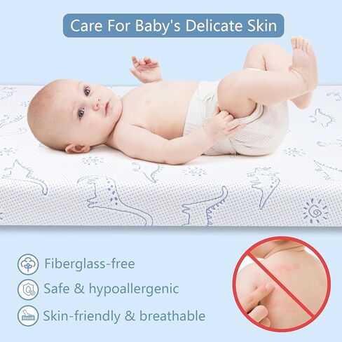 Mochen Pack and Play Mattress Pad, 38"x26" Pack n Play Mattresses with Breathable Soft & Firm Memory Foam Removable Washable Cover Pack N Play Mattress 3 inch Thick in Kuwait