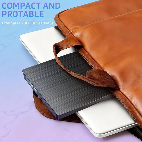 محرك أقراص USB Cd/DVD خارجي للكمبيوتر المحمول متوافق على نطاق واسع ونحيف ومحمول عالي السرعة من النوع C وUSB 3.0 Cd/DVD محرك ناسخ أسود in Kuwait