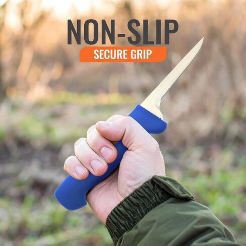 سكين سكين بمقبض أزرق من Wiebe مقاس 4 بوصات، خفيف الوزن وغير قابل للانزلاق - مثالي لفئران المسك والقيوط والغزلان in Kuwait