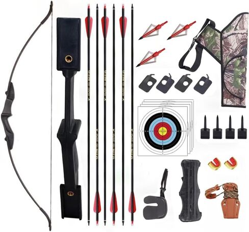 Tianqi Archery Recurve Bow for Adult Beginner, Left and Right Handed Recurve Bow and Arrow 20-40lbs Takedown Bow Set Easy to Assemble in Saudi Arabia