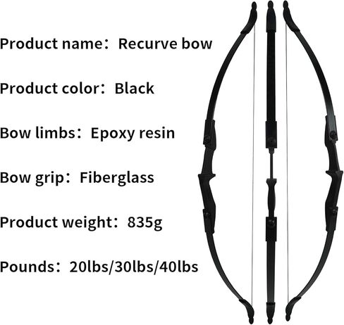 Tianqi Archery Recurve Bow for Adult Beginner, Left and Right Handed Recurve Bow and Arrow 20-40lbs Takedown Bow Set Easy to Assemble in Saudi Arabia