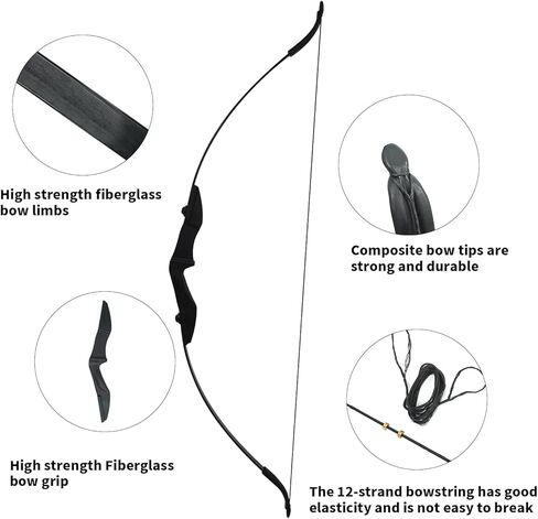 Tianqi Archery Recurve Bow for Adult Beginner, Left and Right Handed Recurve Bow and Arrow 20-40lbs Takedown Bow Set Easy to Assemble in Saudi Arabia