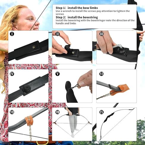 Tianqi Archery Recurve Bow for Adult Beginner, Left and Right Handed Recurve Bow and Arrow 20-40lbs Takedown Bow Set Easy to Assemble in Saudi Arabia