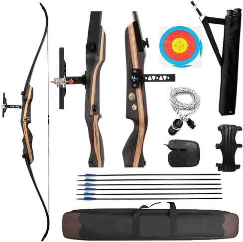 PMZ Recurve Bow and Arrow Set, Professional Aldults Archery Hunting Bow Kit, Ergonomic Design 67.5'' Takedown Bow for Youth Beginners Enthusiasts and Hunting, Right Hand (20-60lbs) in Saudi Arabia