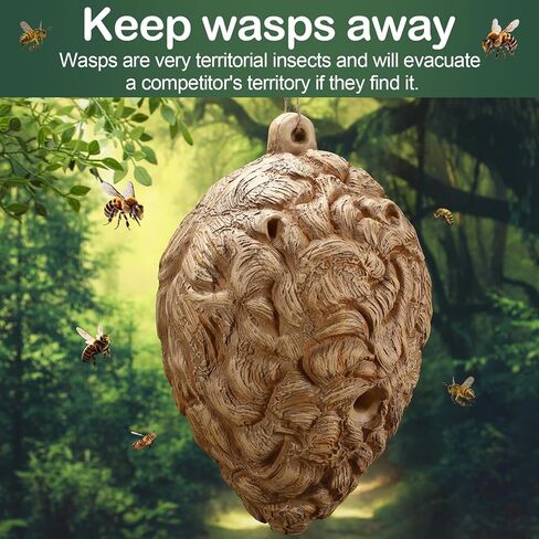 Qualirey 1 Pcs Hornet Nest Decoy 10'' x 14'' Simulated Latex Hornet's Nest Hanging Wasp Repellent for Yard, Home, Outdoor in Saudi Arabia