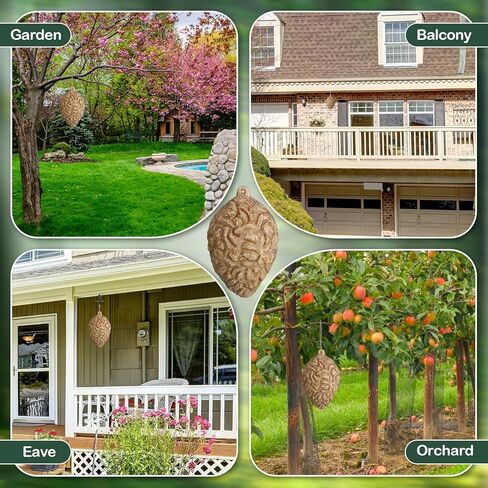 Qualirey 1 Pcs Hornet Nest Decoy 10'' x 14'' Simulated Latex Hornet's Nest Hanging Wasp Repellent for Yard, Home, Outdoor in Saudi Arabia