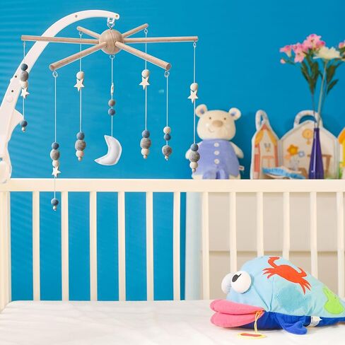 2Pcs DIY Baby Mobile Kit, Hanging Frame Hanger for Crib, Decorative Natural Wooden Wind Chime Equipment for Infant Boy Girl Home Nursery Bedroom Ceiling Wall Balcony, Craft, Toy Bell Accessories Decor in Saudi Arabia