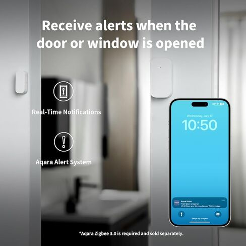 مستشعر الباب والنافذة Aqara T1، مستشعر اتصال لاسلكي صغير لأمن المنزل الذكي والأتمتة، يتطلب Aqara Hub، Zigbee 3.0، يعمل مع Apple HomeKit، Alexa، IFTTT in Kuwait