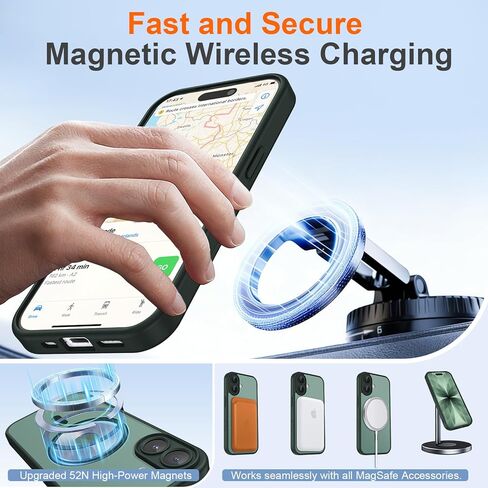 for iPhone 17 Case with Screen Protector (2-Pack), Responsive Camera Control Button, MagSafe Compatible Slim Shockproof Matte Full Protection Kit, Black in Saudi Arabia