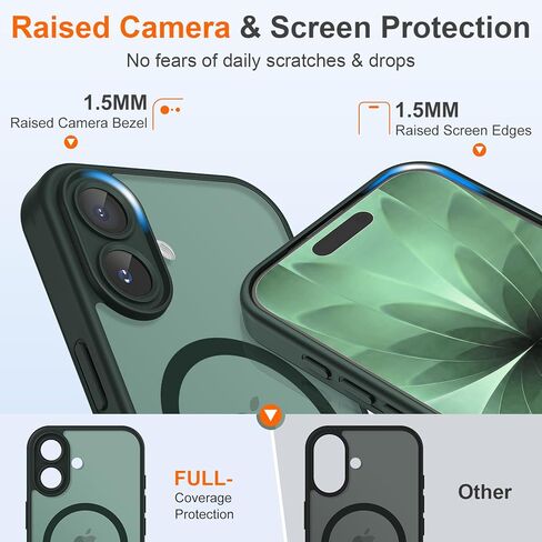 for iPhone 17 Case with Screen Protector (2-Pack), Responsive Camera Control Button, MagSafe Compatible Slim Shockproof Matte Full Protection Kit, Black in Saudi Arabia