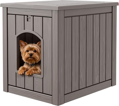 Bifanuo Dog House - أثاث بيت الكلب الداخلي والخارجي، أثاث بيت الكلب المقاوم للطقس للكلاب الصغيرة والمتوسطة، سهل التجميع والتنظيف (أسود) in Kuwait