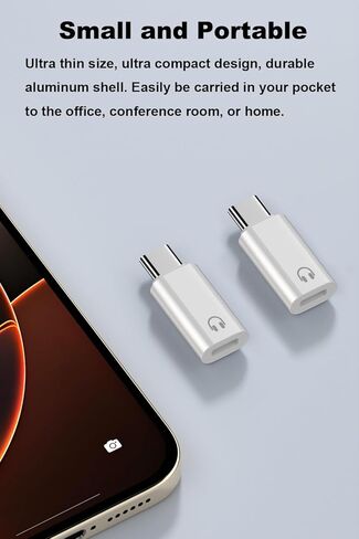 AreMe USB C to Lightning Headphone Audio Adapter, 2 Pack USB C Male to Lightning Female Earbuds Converter Support Line Control, Not for Charging/Data Transfer in Saudi Arabia