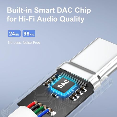 5-Pack USB-C to 3.5mm Headphone Jack Adapter, 24bit HiFi DAC, USB C to Aux Audio Dongle Cable for iPhone 17/16/15 Pro, 17/16/15 Pro Max, iPad Pro, MacBook, Samsung S21-25, Pixel 7-5 in Saudi Arabia
