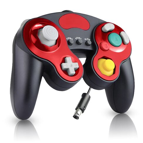 YSDZSW وحدة تحكم GameCube مطورة مع وظيفة TURBO، وحدة تحكم سلكية كلاسيكية لجهاز Wii/GameCube (أسود-أحمر) in Kuwait