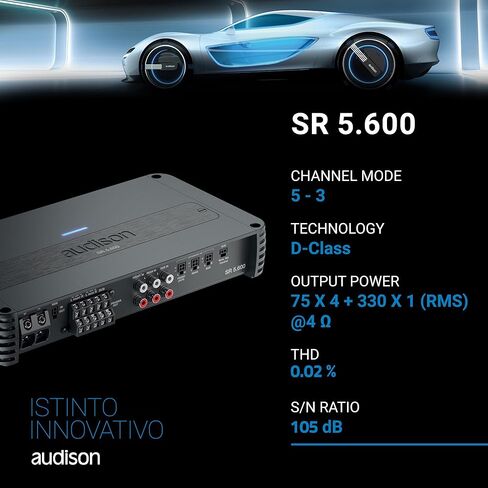 Audison SR 5.600 D-Class 5 Ch Amplifier 115 Wrms X 4/550 Wrms X 1 at 2-Ohms in Saudi Arabia