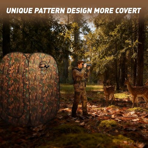 6.6ft Pop up Tent Hunting Duck Blind Shower Tent Portable Toilet Privacy Stall Pod with Carry Bag 2 to 3 Person See Through Ground Blinds Outhouse for Deer Hog Turkey Moose Hunting in Saudi Arabia