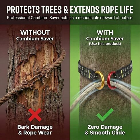 شجرة Arborist الاحتكاك التوقف شجرة تسلق الكامبيوم التوقف حلقة حزام حبال مرساة قابلة للاسترجاع 35.4 بوصة/43 بوصة in Saudi Arabia