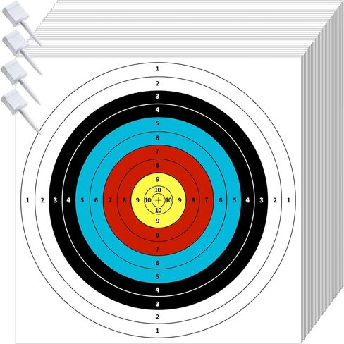 HNYYZL Archery Targets Paper for Backyard,30pcs Bow Arrow Targets for Hunting Practice,(10 Rings,16x16in) in Saudi Arabia