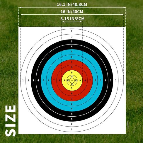 HNYYZL Archery Targets Paper for Backyard,30pcs Bow Arrow Targets for Hunting Practice,(10 Rings,16x16in) in Saudi Arabia