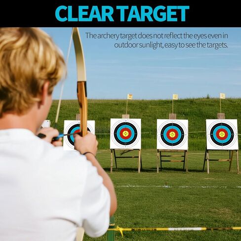 HNYYZL Archery Targets Paper for Backyard,30pcs Bow Arrow Targets for Hunting Practice,(10 Rings,16x16in) in Saudi Arabia