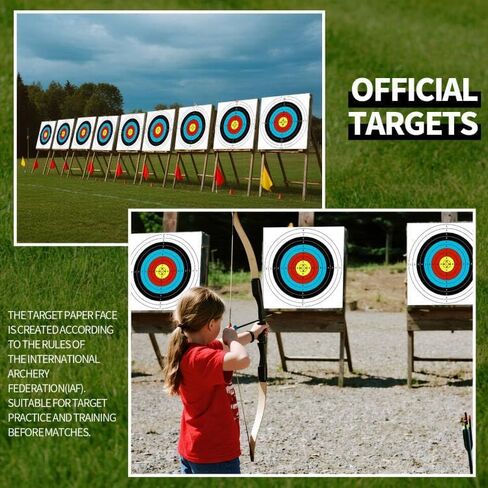 HNYYZL Archery Targets Paper for Backyard,30pcs Bow Arrow Targets for Hunting Practice,(10 Rings,16x16in) in Saudi Arabia