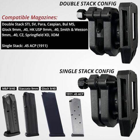 Black Scorpion Gear Ambidextrous Single/Double Stack Competition Magazine Pouch in Saudi Arabia