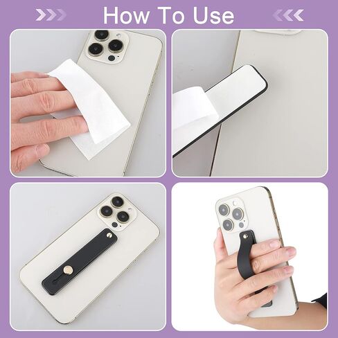 2Pcs Phone Loop Finger Holder, Silicone Phone Grip Phone Finger Strap Stand Universal Portable Finger Kickstand for Most Smartphones (2pcs-Black) in Saudi Arabia