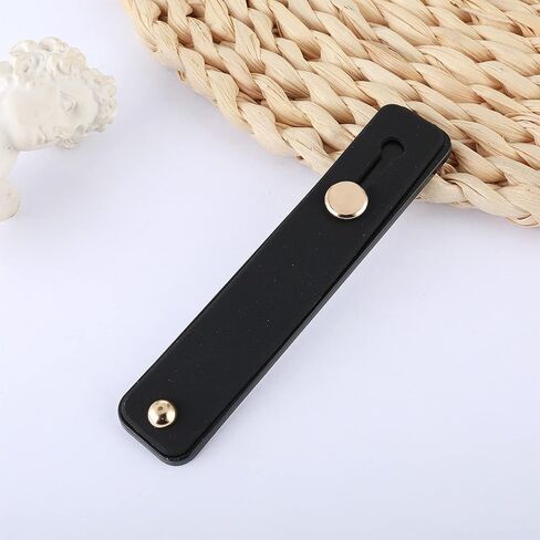 2Pcs Phone Loop Finger Holder, Silicone Phone Grip Phone Finger Strap Stand Universal Portable Finger Kickstand for Most Smartphones (2pcs-Black) in Saudi Arabia