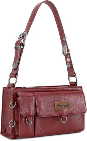 Wrangler Y2K Purse Small Shoulder Bag for Women with Western Detachable Charms & Multiple Pockets in Saudi Arabia