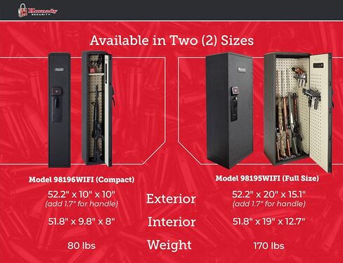 Hornady Rapid Safe Compact Ready Vault مع WiFi - احتفظ بأمان بعلامات التبويب على سلامتك باستخدام هاتفك الذكي - تقنية RFID للوصول الحر باللمس وغطاء فولاذي شديد التحمل لحماية الأشياء الثمينة، 98196WIFI in Kuwait