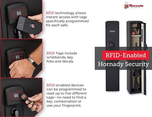 Hornady Rapid Safe Compact Ready Vault مع WiFi - احتفظ بأمان بعلامات التبويب على سلامتك باستخدام هاتفك الذكي - تقنية RFID للوصول الحر باللمس وغطاء فولاذي شديد التحمل لحماية الأشياء الثمينة، 98196WIFI in Kuwait