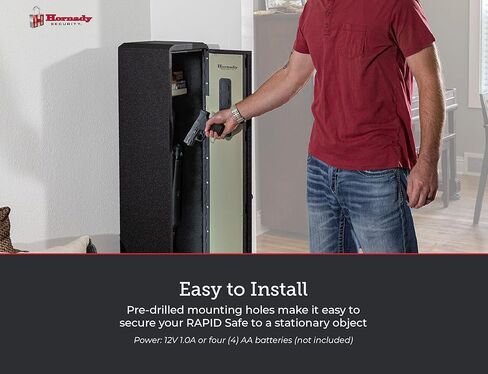 Hornady Rapid Safe Compact Ready Vault مع WiFi - احتفظ بأمان بعلامات التبويب على سلامتك باستخدام هاتفك الذكي - تقنية RFID للوصول الحر باللمس وغطاء فولاذي شديد التحمل لحماية الأشياء الثمينة، 98196WIFI in Kuwait