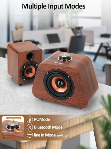 مكبرات صوت الكمبيوتر، مكبر صوت صغير للكمبيوتر الشخصي مع مضخم صوت، مكبرات صوت مكتبية تعمل بالطاقة USB 2.1، بلوتوث 5.0 ومكبرات صوت إدخال RCA لأجهزة الكمبيوتر المكتبية وأجهزة الكمبيوتر المحمولة والفونوغراف والهواتف والأجهزة اللوحية (K02) in Kuwait