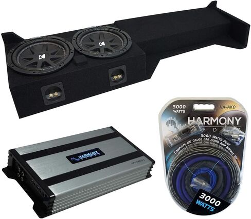 Harmony Audio متوافق مع 2005-2019 Nissan Frontier Crew Cab Kicker Bundle Comp C10 Dual 10" Sub Box Harmony HA-A800.1 Amp in Kuwait