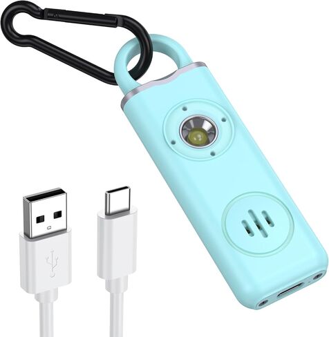 AMIR Personal Safety Alarm, Personal Alarm for Women, 130 dB Super Loud, Strobe Light and Carabiner, Safety Keychain for Women Children Men Seniors Emergency Call, White in Saudi Arabia