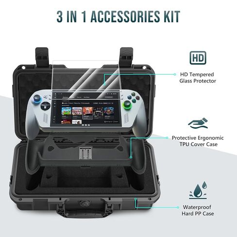 Diocall 3 in 1 Accessories Kit for Rog Xbox Ally X/Rog Xbox Ally, Accessories Bundle Include Hard Carrying Case, Protective Sleeve Cover and 2 Tempered Glass Screen Protectors in Saudi Arabia