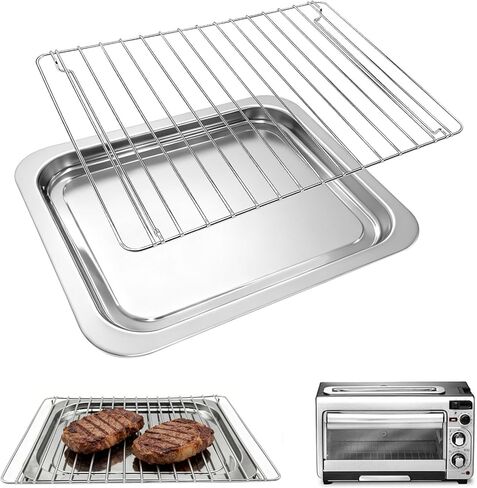 ملحقات فرن محمصة على سطح المنضدة لفرن هاملتون بيتش الحراري، 12.6×9 بوصة من الفولاذ المقاوم للصدأ بدرجة الطعام ملحقات فرن محمصة سلكية، آمنة للاستخدام في غسالة الأطباق in Kuwait