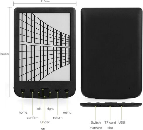 قارئ الكتب الإلكترونية 6، تقنية شاشة لمس عالية الدقة لقارئ الكتب الإلكترونية صديقة للعين، ذاكرة تخزين داخلية 8 جيجابايت مدمجة وبطاقة TF سعة 32 جيجابايت قابلة للتوسيع، تنسيقات ملفات مدعومة متعددة in Kuwait