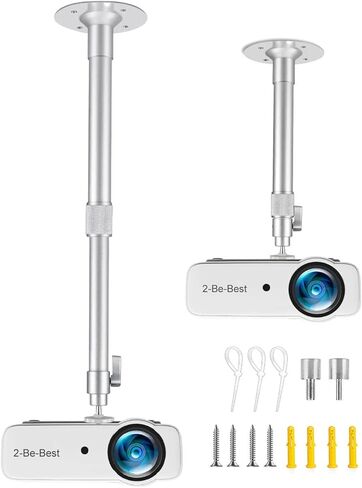 2-Be-Best Projector Mount Longer Length 15-31in / 40-80cm Projector Ceiling Mount 360° Rotatable Drop Ceiling Projectors Mounts Adjustable High Profile Projectors Bracket Silver in Saudi Arabia