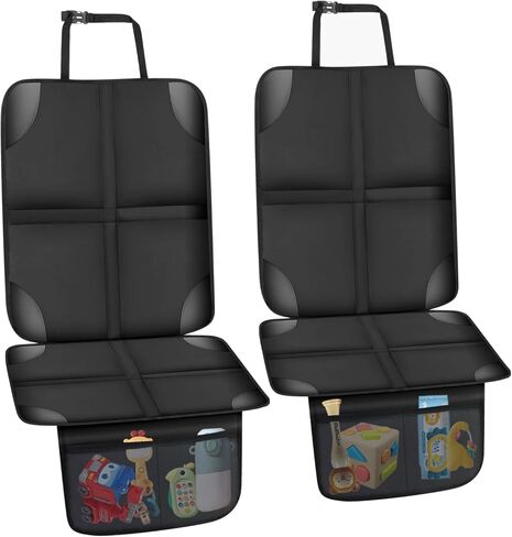 Car Seat Protector for Child,Car seat Cover Non-Slip Backing for Child Car Seat,Waterproof Covers for Baby/Pet and All Types of Cars with 2 Mesh Storage Pocke in Kuwait