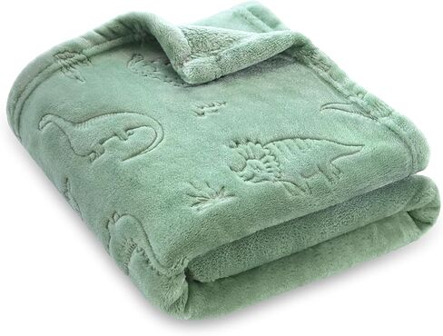 BORITAR Baby Blanket for Boys Girls, Ultra Soft Warm 3D Animal Print Blanket for Newborn Infant Toddler, Fleece Fluffy Blanket for Crib, Stroller (30x40 Inches, Sage Green) in Saudi Arabia