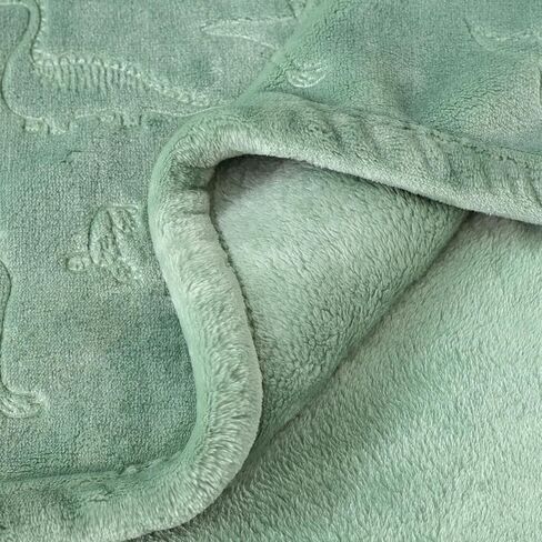 BORITAR Baby Blanket for Boys Girls, Ultra Soft Warm 3D Animal Print Blanket for Newborn Infant Toddler, Fleece Fluffy Blanket for Crib, Stroller (30x40 Inches, Sage Green) in Saudi Arabia