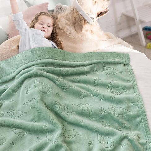 BORITAR Baby Blanket for Boys Girls, Ultra Soft Warm 3D Animal Print Blanket for Newborn Infant Toddler, Fleece Fluffy Blanket for Crib, Stroller (30x40 Inches, Sage Green) in Saudi Arabia