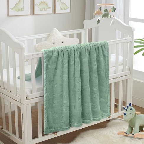BORITAR Baby Blanket for Boys Girls, Ultra Soft Warm 3D Animal Print Blanket for Newborn Infant Toddler, Fleece Fluffy Blanket for Crib, Stroller (30x40 Inches, Sage Green) in Saudi Arabia